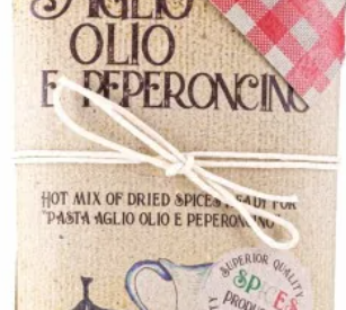 Aglio, Olio e Peperoncino Pasta seasoning with Wooden Spatula