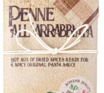 Penne all’Arrabbiata Spicy Pasta Seasoning with Wooden Spatula