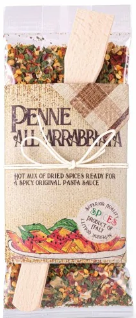 Penne all'Arrabbiata Spicy Pasta Seasoning with Wooden Spatula