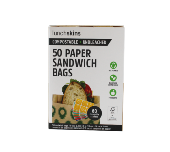 Lunchskins Paper Sandwich Bag Avo 50ct