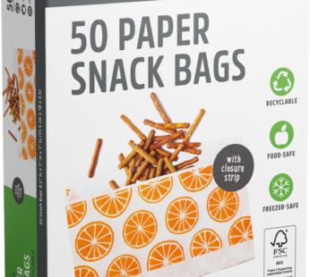 Lunchskins Paper Snack Bag Orange 50ct