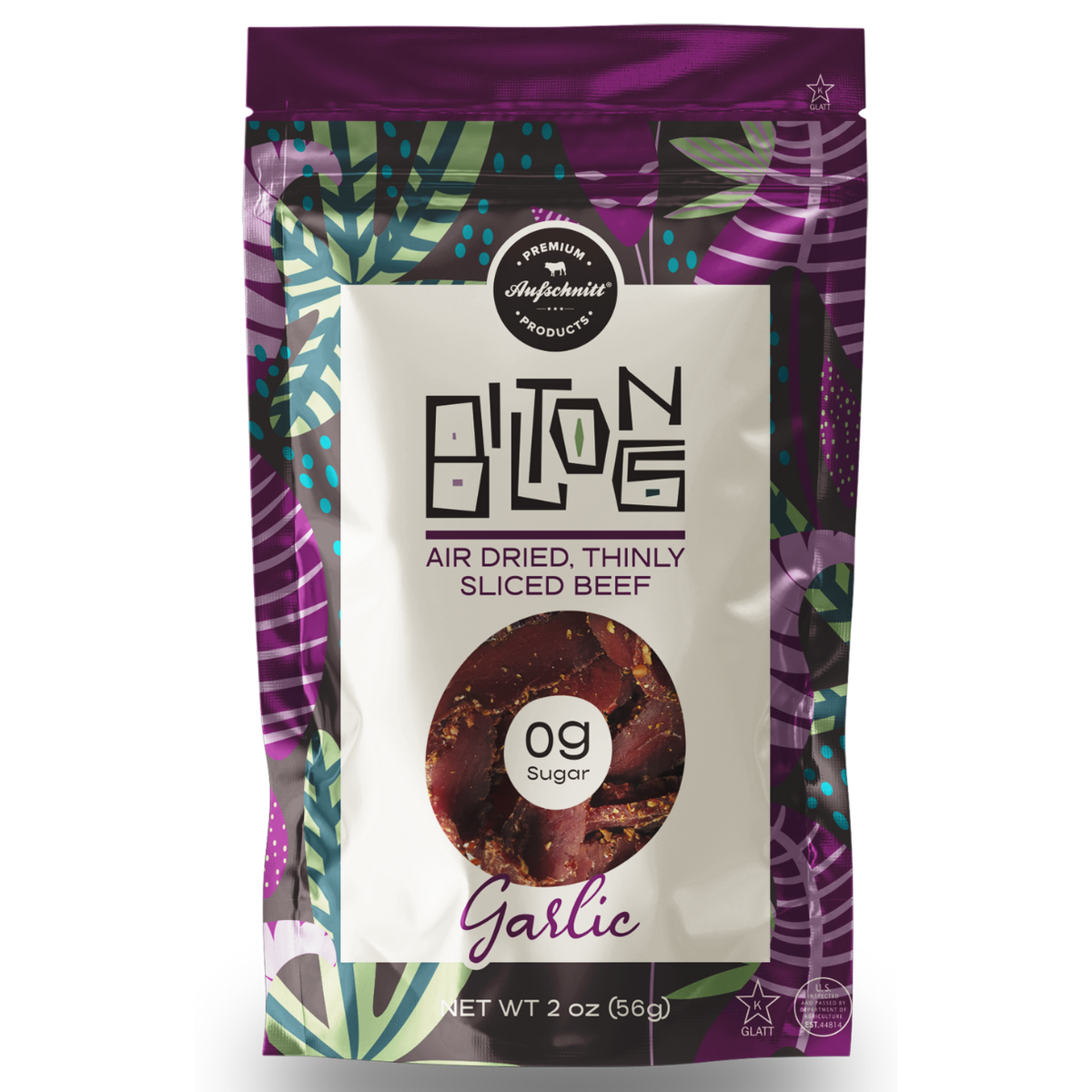 Aufschnitt Meats-Biltong Jerky, Garlic 2oz