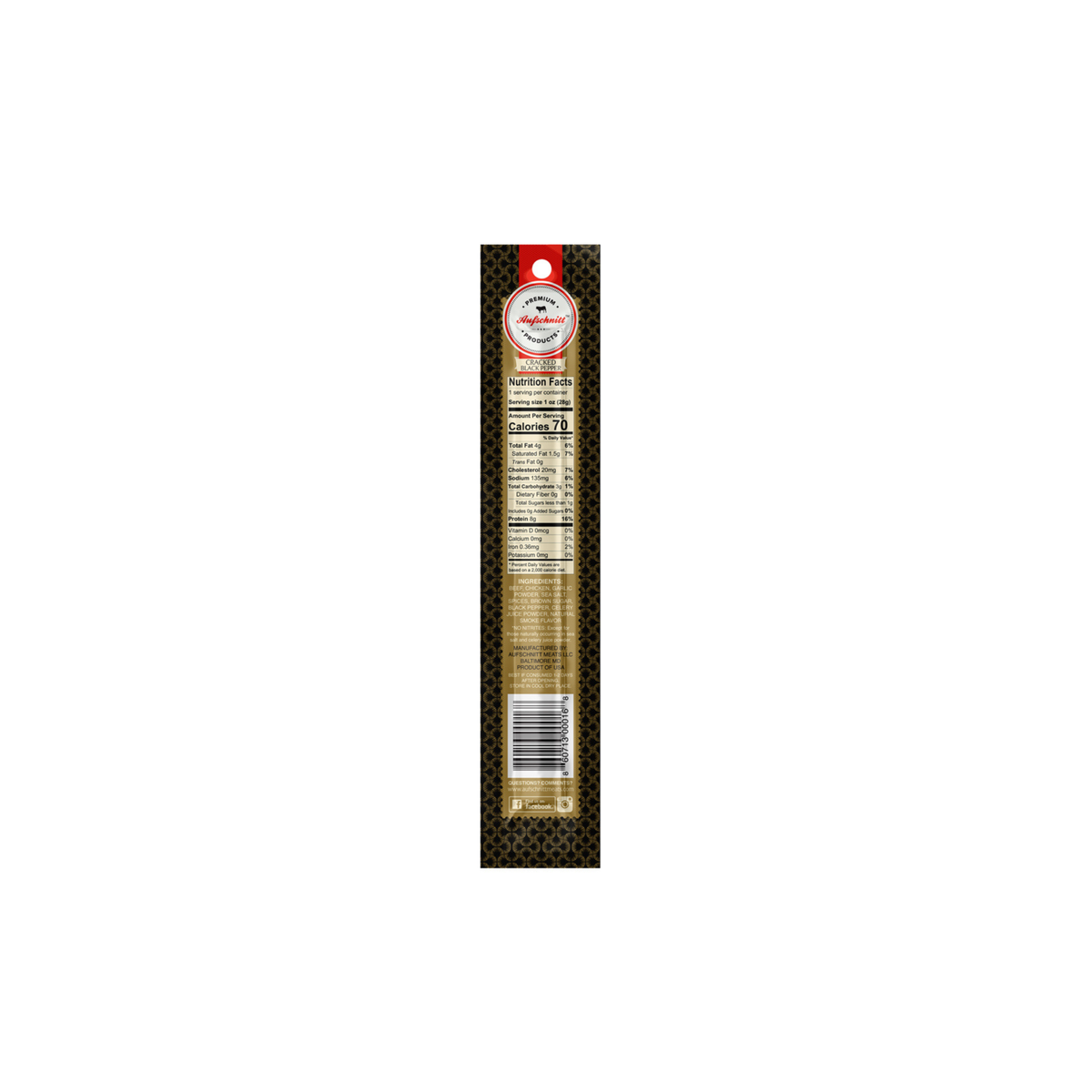 Aufschnitt Meats-Beef Sticks, Black Pepper 1oz - Image 2