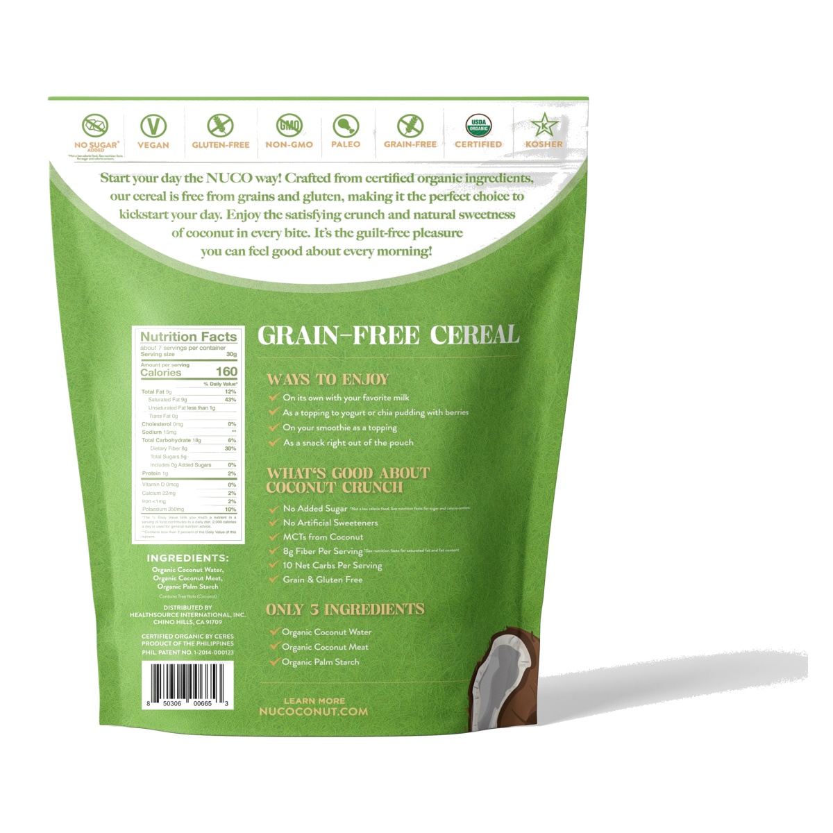 NUCO-Coconut Crunch Cereal Original 7.05oz, Pack Size 6 - Image 2