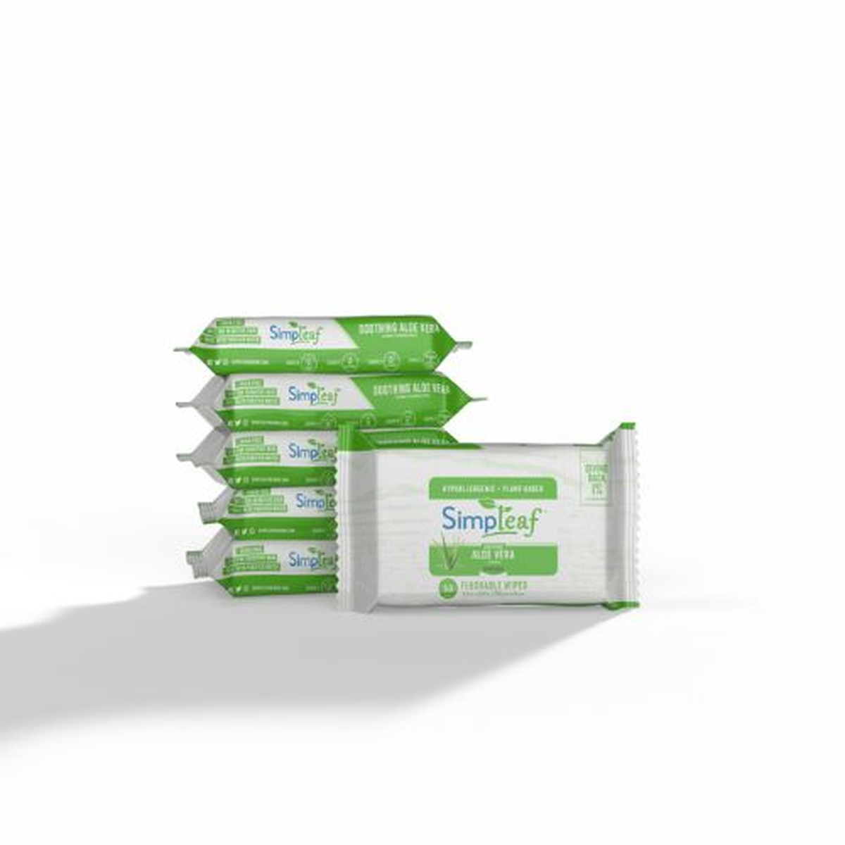 Simpleaf - Aloe Vera Flushable Wipes, 50 ct