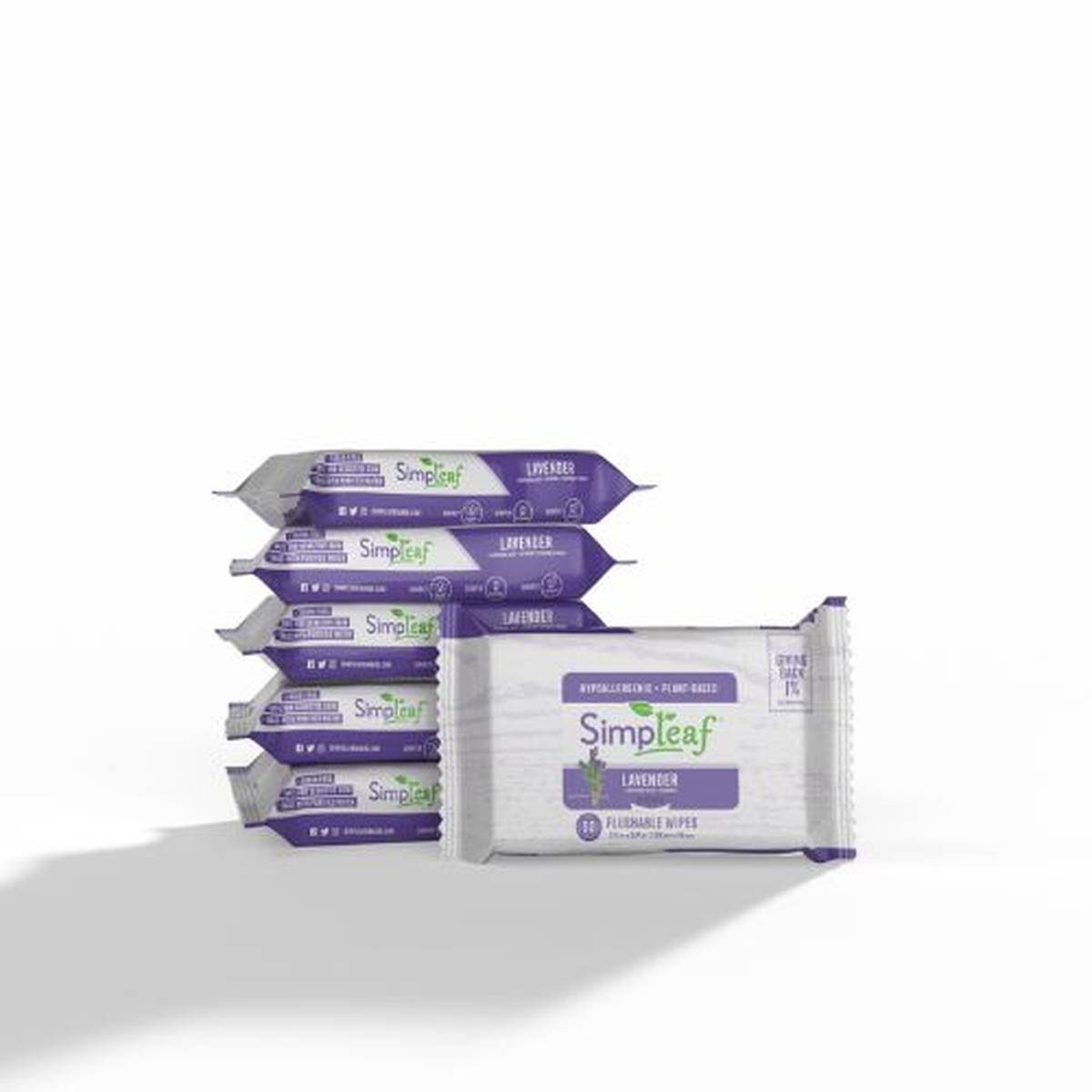 Simpleaf - Lavender Flushable Wipes, 50 ct