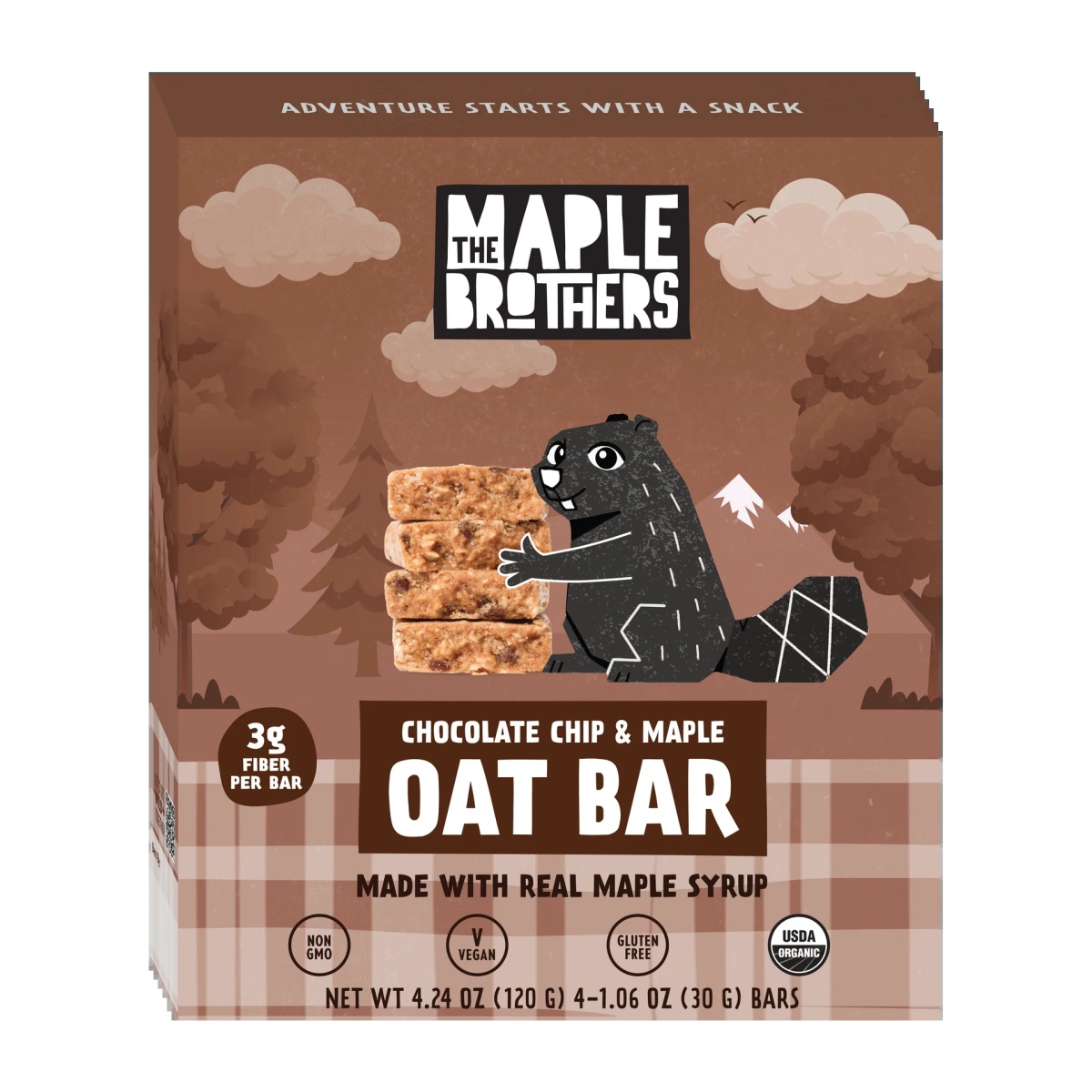 The Maple Brothers - Chocolate Chip & Maple Oat Bars - 4 pack