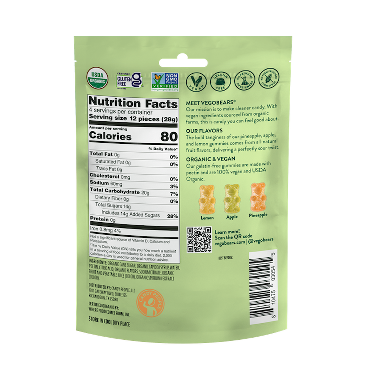 VegoBears Venice (Sour Lemon, Apple, Pineapple) 4oz Pack Size 10 - Image 2