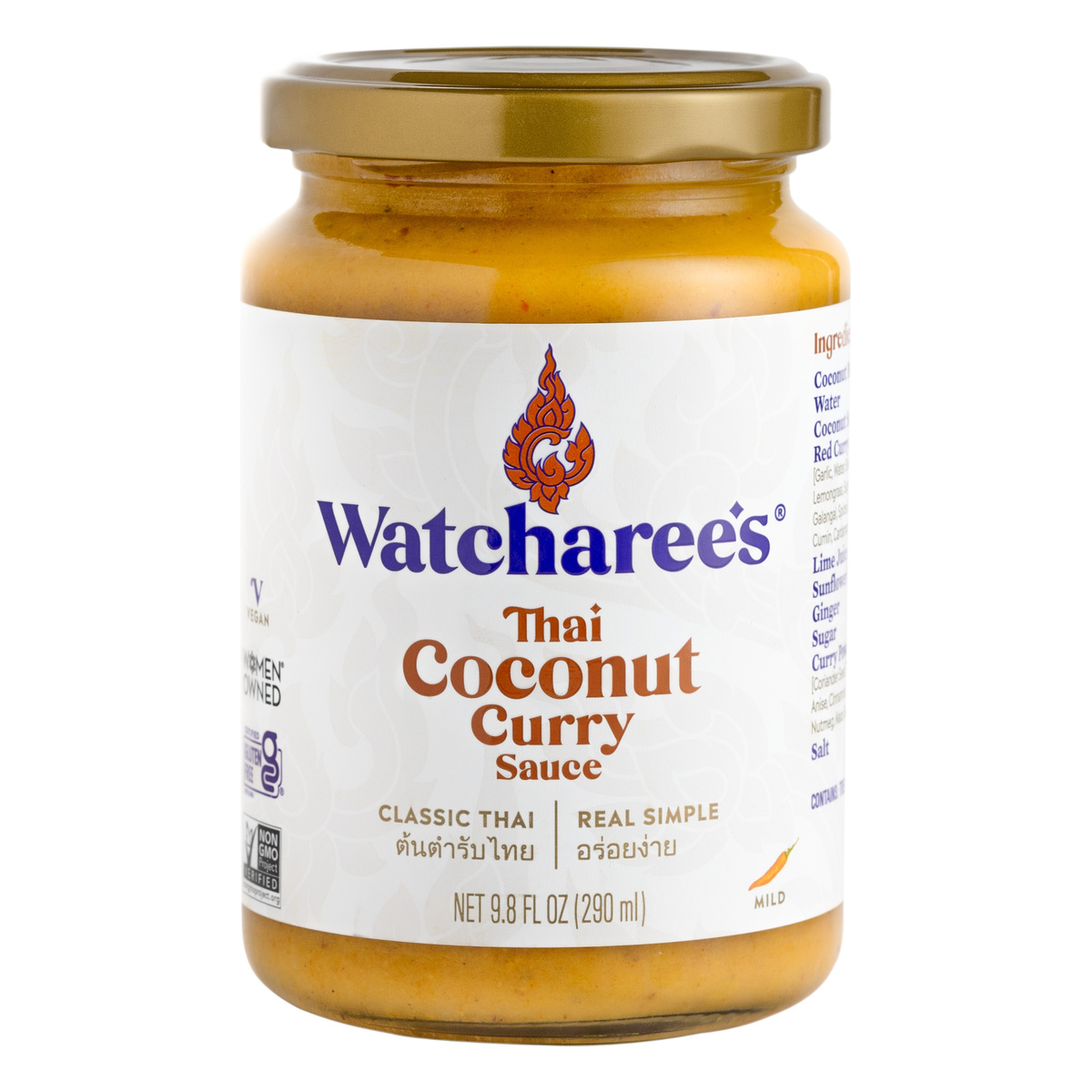 Watcharee's Thai Coconut Curry Sauce, 9.8oz Pack Size 6